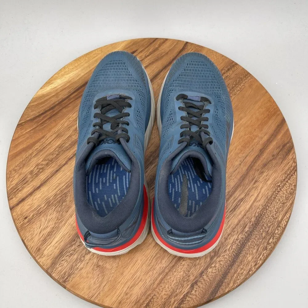 Hoka One One Bondi 7 Shoes Mens Size 10 Blue Road Running Comfort Walking Gym